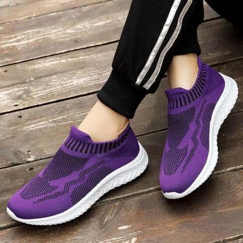 Purple Gym Shoes Spring Summer Women Tennis Shoes Comfortable Breathable Mesh Flat Sneakers Classic Ladies Shoes Tenis Feminino