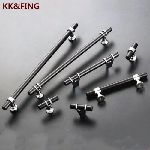 KK&FING Simple High-end Cabinet Handles Wardrobe Black Long Pulls Furniture Cupboard Drawer Knobs Cabinet Hardware