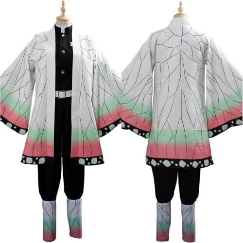 Demon Slayer Kimetsu no Yaiba Cosplay Kochou Shinobu Cosplay Costume Halloween Women Kimetsu No Yaiba Uniform Cloak Custom Made