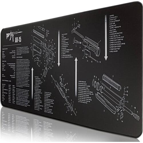 Large Gaming Mouse Pad Gun pattern Mouse Mat Lock Edge Desk Mat Natural Rubber Non-slip Mousepad for Computer Laptop CS