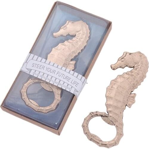 Kitchen Gadgets and Accessories New Design Gold Color Hippocampus Shape Bottle Opener Wedding Gifts for Guests Beer Opener