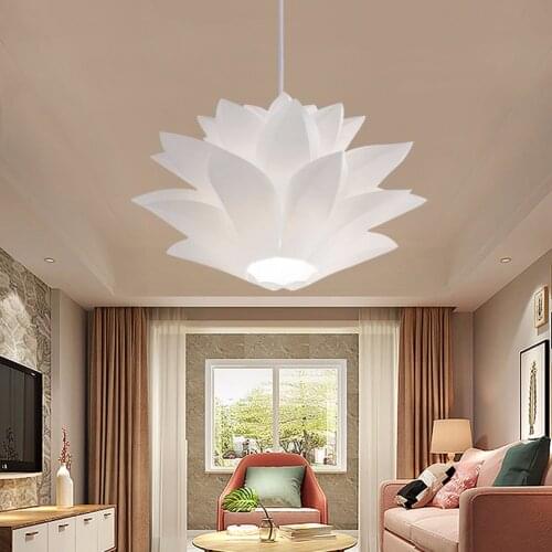 Lily chandelier novel DIY lotus lamp room decoration white minimalist LED light bedroom corridor living room chandelier
