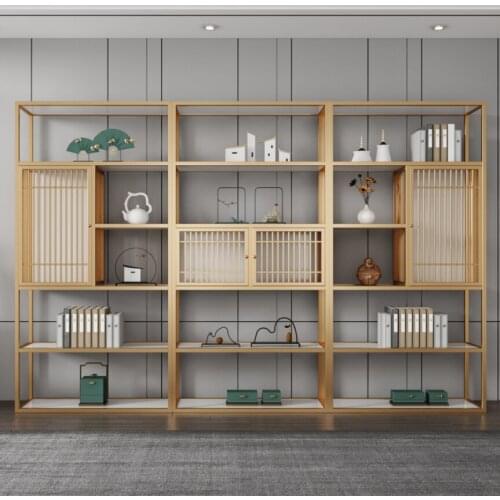 Type Bogu shelf metal bookcase floor iron bookshelf tea room storage rack tea house display shelf