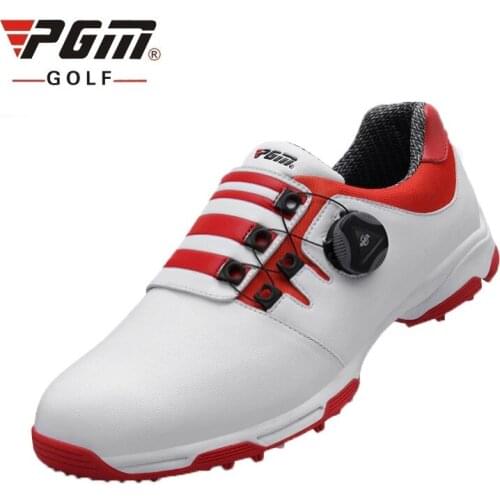 Pgm Men Leathher Golf Shoes Men Knobs Buckle Waterproof Shoes Professional Soft Comfortable Athletic Sneakers Hot Quality D0472