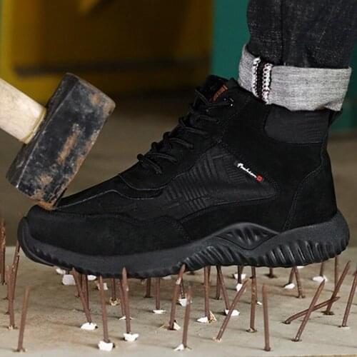 2021 Male Work Boots Indestructible Safety Shoes Men Steel Toe Shoes Puncture-Proof Work Sneakers Male Shoes Adult Work Shoes