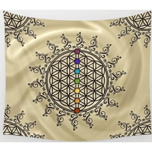 Flower of Life Tapestry Wall Hanging Wall Decor Bedroom Home Decoration Wall Tapestry Yoga Mat