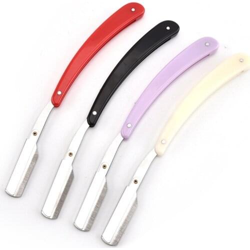 Stainless Steel Old-Fashioned Razor Manual Razor Hairdressing Plastic Folding Manual Hair Cutting Knife Hair Scraping Knife