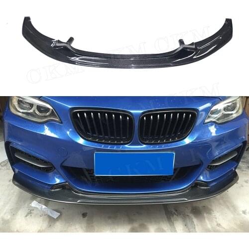 2 Series Carbon Fiber Front Bumper Lip Spoiler Apron for BMW F22 220i 228i 235i M235i M tech 2014-2017 E Style
