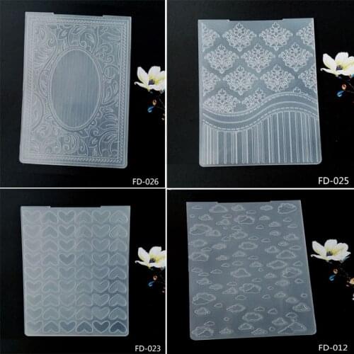ZhuoAng 9 patterns embossed clip plastic scrapbook DIY scrapbook album card decoration tools crafts cardboard production