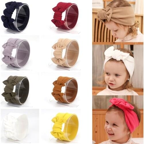 Baby Toddler Infant Headband Turban Fashion Girls Bow Hair Bands Hairband Solid Color Knot Hair Accessories Children Headwear