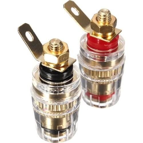 1000pcs/lot Gold Plated Amplifier Speaker Terminal Binding Post Banana Plug Jack Socket High Quality
