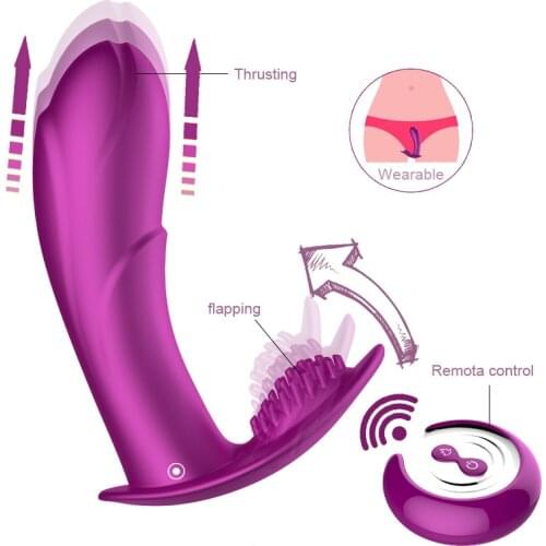 Remote Control Wearable Thrusting Vibrator Telescopic Heating Dildo Vibrating Panties Strap on Vibrator Adult Sex Toys for Woman