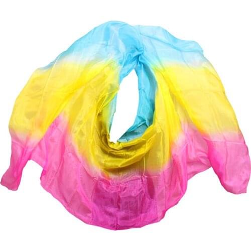 Silk Veils Customized Handmade Dyed 100% Real Silk Belly Dance Veils Shawls Women Scarf Costumes Accessories Belly Dance Veils