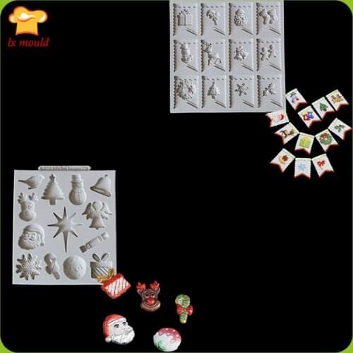 Fondant cake silicone mold Santa Claus dry Pez head shape mold mold shape Christmas bunting