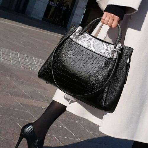 Top handle pu leather Shoulder hand bag crocodile pattern big tote bags handbags women famous brands large capacity shopping bag