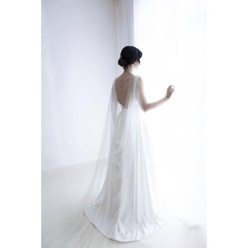Wedding cape - Bridal cape veil - Shoulder veil - Bridal cape - Bridal back necklace - Back jewelry - Cape veil wedding