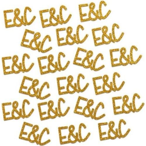 Customize glitter initials wedding anniversary Confettis birthday Table decor baby shower Scrapbook Embellishments scatters