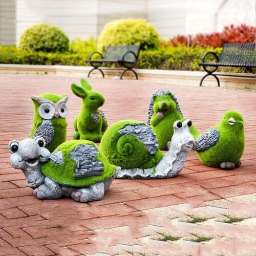Outdoor Simulation Flocking Animal Resin Ornaments Courtyard Garden Figurines Decoration Landscape Kindergarten Sculpture Crafts