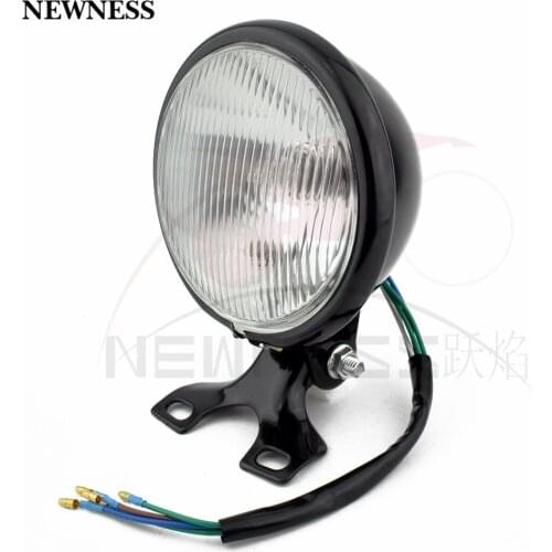 5 Inch 35W 12V Universal Retro Metal Motorcycle Headlight Round Holder Motorcycle Headlight Bulbs custom