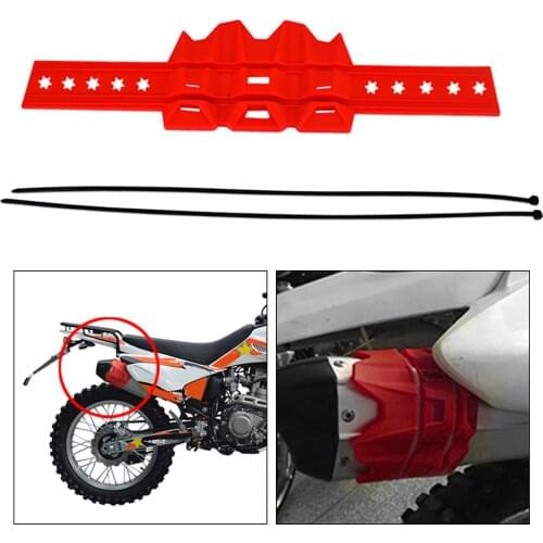 Universal Motorcycle Dirt Pit Bike Exhaust Muffler Silencer Protector Guard Red