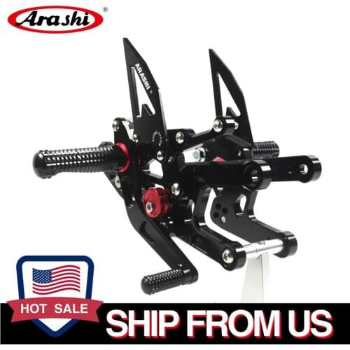 US Stock CNC Adjustable Rearsets Footrest For YAMAHA YZF R6 2006 - 2016 YZF-R6 2009 2010 2011 2012 2013 2014 2015 Foot Pedals