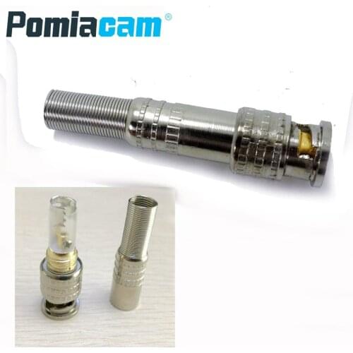 B-W1 50 Pcs/lot BNC Connector Male for RG-59 Coaxical Cable Brass End Crimp Cable Screwing For CCTV Camera Surveillance Kit