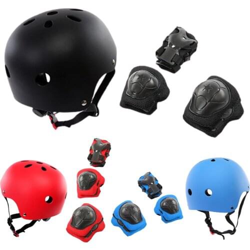 7Pcs/Set Kids Protective Gear Adjustable Helmet Knee Elbow Pads Wrist Guards Bike Helmet Knee Wrist Elbow Guard Elbow Pads