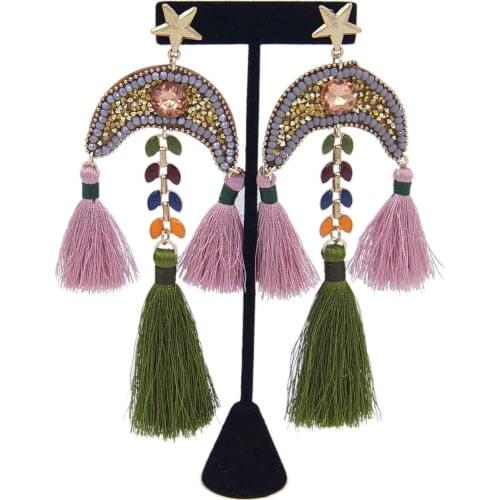 Yulaili Vintage Ethnic Long Tassel Drop Earrings for Women Fashion Bohemian Dangle Earring 2019 Jewelry Free Shipping