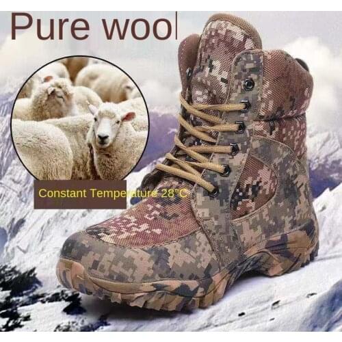 AB 2021 Winter Camouflage Snow Men Boots Rain Shoes Waterproof With Fur Plush Warm Male Casual Mid-Calf Work Fishing Boot botas