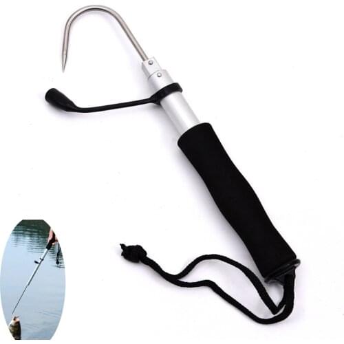 1pc 27-60Cm Fish Landing Tool Telescope Retractable Gaff Hook Spear Saltwater Offshore Ice Fishing Control Tackle