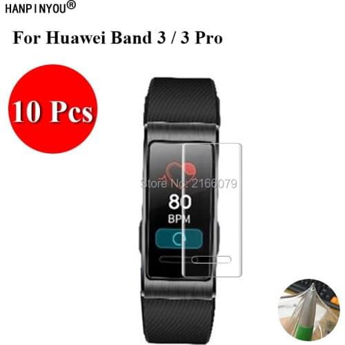 10 Pcs For Huawei Band 3 Band3 / 3 Pro 3Pro Smart Wristband Soft TPU Full Cover Screen Protector Transparent Protective Film