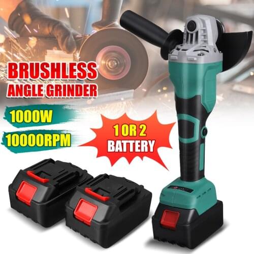 100mm 125mm 3 Speed Brushless Electric Angle Grinder With 2PC Battery Rechargeable Cordless Grinder Tool For Makita 18V Battery