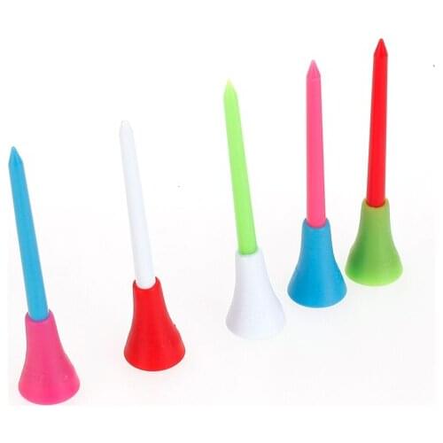100 Pcs 83mm Plastic & Rubber Cushion Top Golf Tees Wholesale Bulk Colorful