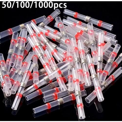 AWG22-18 1000pcs Heat Shrink Soldering Sleeve Insulated Waterproof Electrical Butt Splice Wire Butt Connectors Terminals