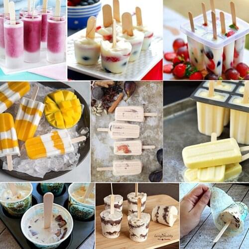 200pcs Wooden Ice Cream Sticks Treat Sticks Freezer Pop Sticks Wooden Sticks for Ice Cream Bars 65/93/114/140/150mm JW