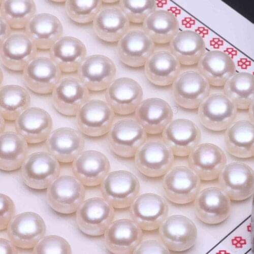 2021 popular Half Drilled Button pearl Cultured freshwater pearl AAA 14-15mm white pink purple button round pearl for jewelry