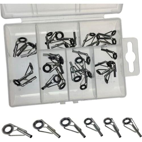 30pcs/set 1.8mm-2.8mm Silver Saltwater Big Sea Heavy Duty Boat Fishing Rod Guides Top Tips Fishing accessories