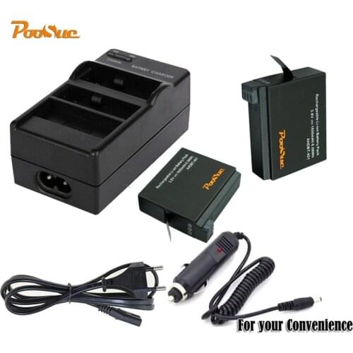 2Pcs Battery AHDBT-401 3.8V 1600mAh Go Pro Hero 4 batteries and charger with EU cable /car adapter charger for GoPro hero 4