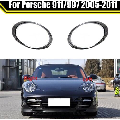 Auto Case Headlamp Caps For Porsche 911 2005~2011 Car Front Headlight Lens Cover Lampshade Lampcover Head Lamp Light Glass Shell