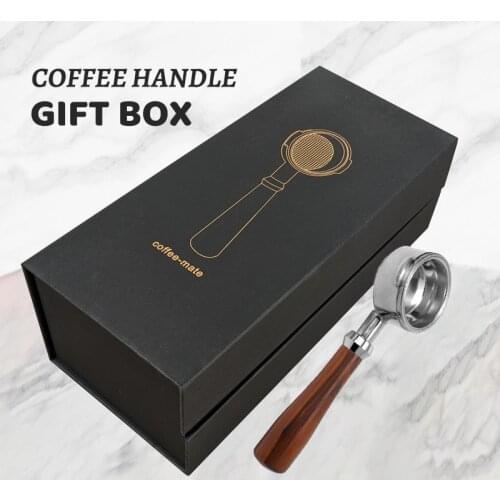 58MM/51MM stainless steel binaural coffee maker handle gift box set bottomless strainer strainer universal wood espresso tool