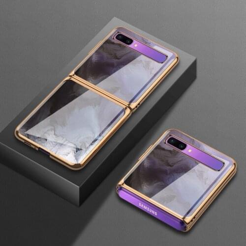 Z Flip Funda Case for Samsung Galaxy Z Flip F7000 5G Bright Starry Sky Tempered Glass Phone Case For galaxy z flip 5g Cover