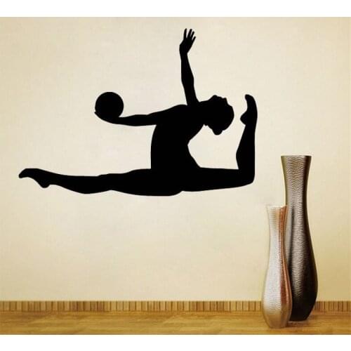 Rhythmic Gymnastics Ball Leap Wall Sticker Gym Sport Wall Decals Boys Girls Room Decoration Living Room Bedroom Vinyl Art Murals