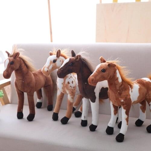 30cm 40cm Simulation Horse Plush Toys Cute Staffed Animal Zebra Doll Soft Realistic Horse Toy Kids Birthday Gift Home Decoration