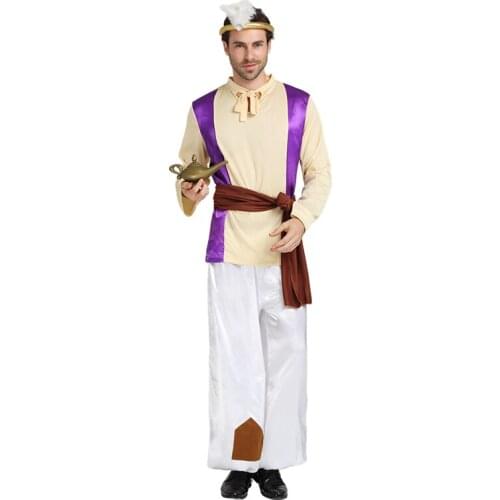Adults Men Arabia Prince Cosplay Costume Dubai Middle East Robe Arab Women Dress for Halloween Masquerade Party Uniform