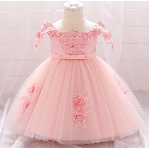 Baby Girls Lace Summer Dress Toddler Princess Birthday Dress Newborn Flower Christening Ball Gown Kids Dresses for Girls 12