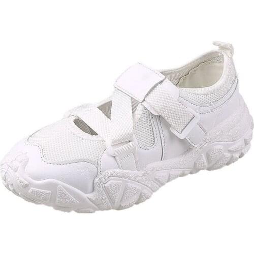 2021Summer Fashion Breathable Sneakers Lightweight Comfortable Cushioning And Decompression Pu Material Velcro Running Shoes