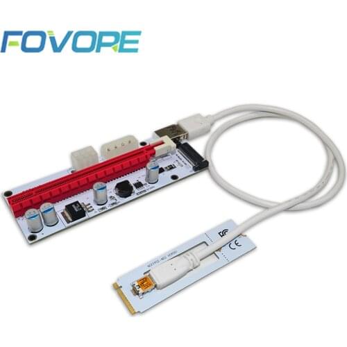M.2 NGFF to PCI-E X16 Slot Transfer Card Mining m.2 Riser with sata 6pin 4pin molex Riser card raiser for Bitcoin mining