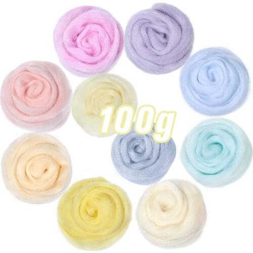 MIUSIE 100g/50g Soft White Felting Wool Fiber Needle Felting Natural Collection For Animal Projects Felting Wool for Needlework