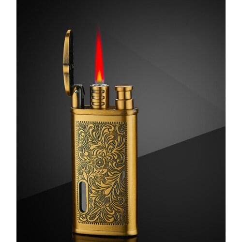 Refillable Vintage Lighter Dropshipping Windproof Butane Torch Old Lighter Cool Gadgets Cigar Accessories Gifts For Men