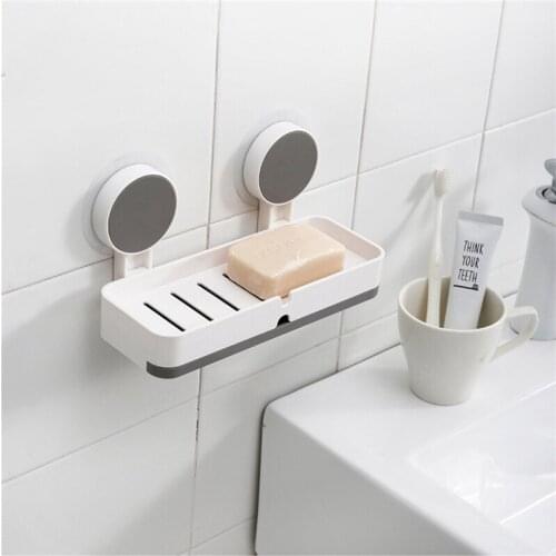 Soap Dishes Drain Wall Mounted Soap Sponge Holder Storage Rack Bathroom Organizer Soap Draining Holder Kitchen Hanging Soap Box